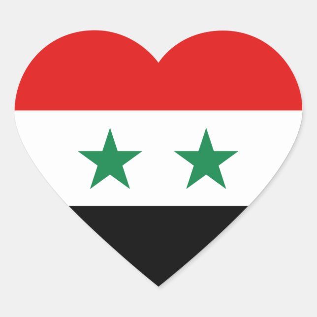 Syria Flag Heart Sticker (Front)