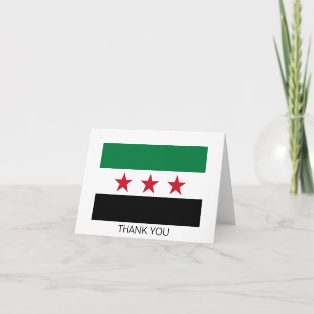 Syria Flag Letterpress Thank You Card (Front)