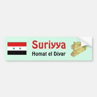 Syria Flag + Map Bumper Sticker