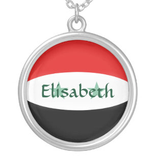 Syria Flag + Name Necklace