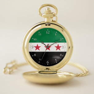 Syria Flag Pocket Watch