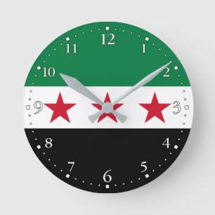 Syria Flag Round Clock