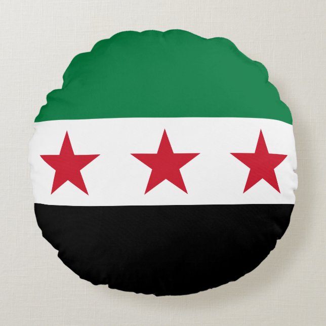 Syria Flag Round Pillow (Front)