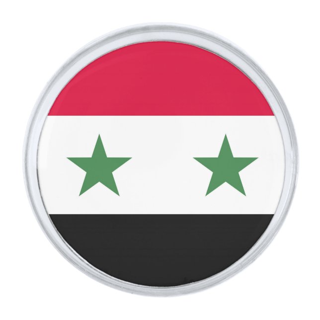 Syria flag silver finish lapel pin (Front)