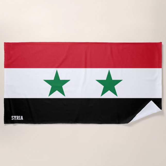 Syria Flag Splendid Patriotic Beach Towel (Front)