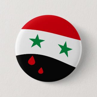 Syria Flag waving with blood red tears Pinback Button