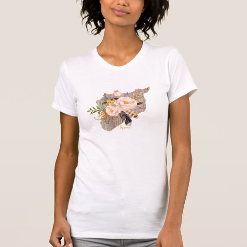 Syria Flowers Map T_Shirt