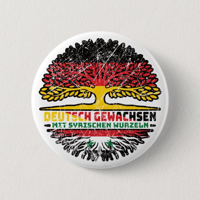 Syria German Germany Baum Wurzel Button (Front)