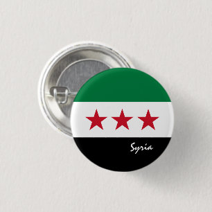 Syria Independence button, patriotic Syrian Flag Button