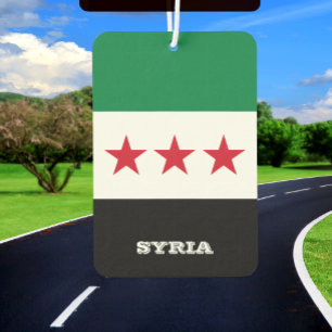 Syria Independence, Car Air Freshener, Syrian Flag Freshener