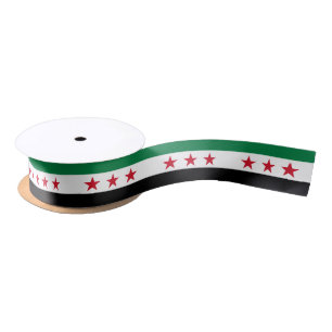 Syria Independence ribbon, patriotic Syrian Flag Satin Ribbon