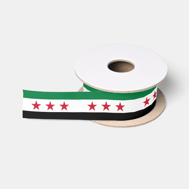 Syria Independence ribbon, patriotic Syrian Flag Satin Ribbon (Spool)