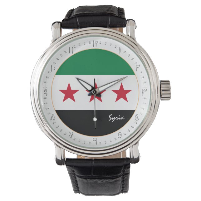 Syria Independence, Syrian Flag, Arabic Numbers Watch (Front)