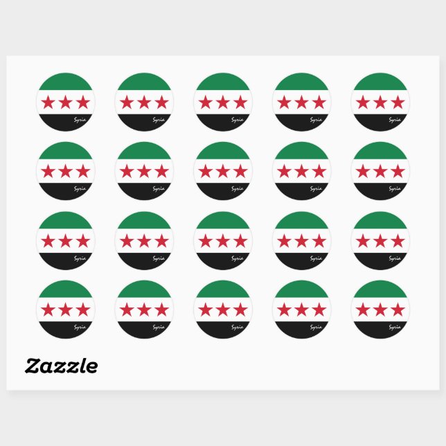 Syria Independence, Syrian flag patriots / sports Classic Round Sticker (Sheet)