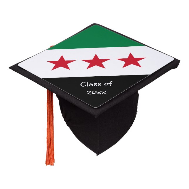 Syria Independence, Syrian Flag / University Graduation Cap Topper (Angled)