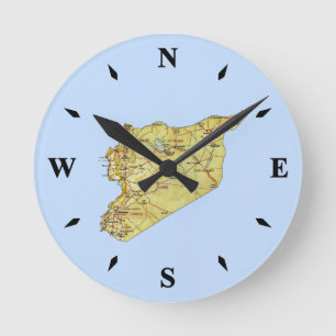 Syria Map Clock