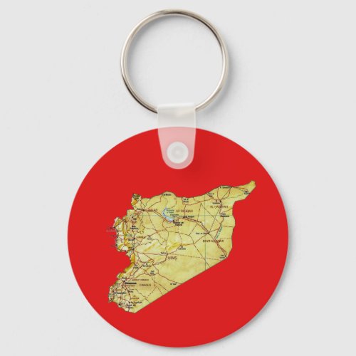 Syria Map Keychain