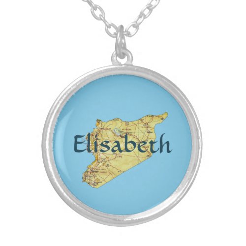 Syria Map  Name Necklace