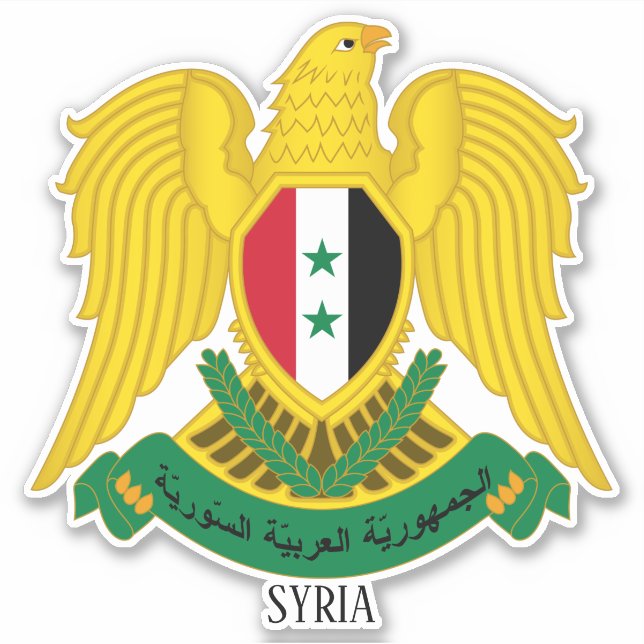 Syria National Coat Of Arms Patriotic Sticker (Front)