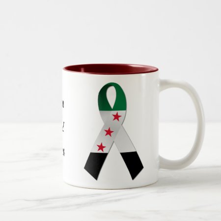 Syria National Flag Awareness Ribbon Mug