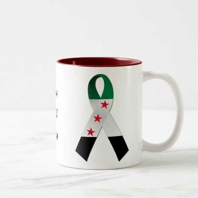Syria National Flag Awareness Ribbon Mug (Right)