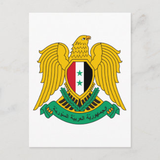 Syria Official Coat Of Arms Heraldry Symbol Postcard