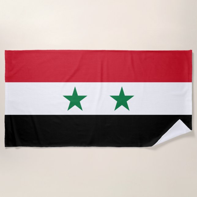 Syria Old Flag Beach Towel (Front)