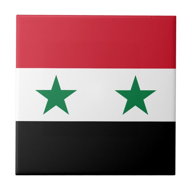 Syria Old Flag Ceramic Tile (Front)