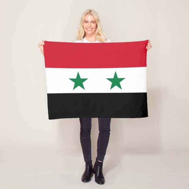 Syria Old Flag Fleece Blanket (In Situ)
