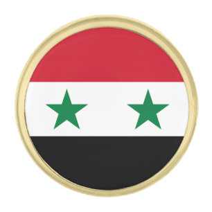 Syria Old Flag Gold Finish Lapel Pin
