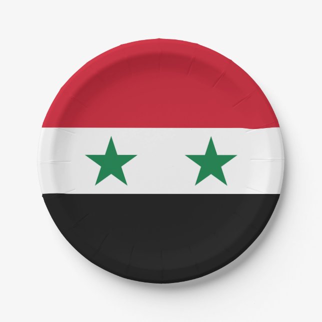 Syria Old Flag Paper Plates (Front)