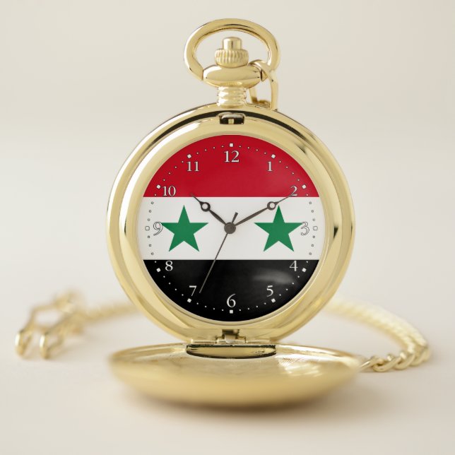 Syria Old Flag Pocket Watch (Inside)