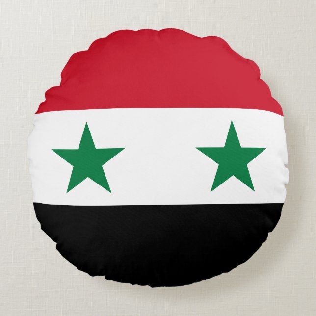 Syria Old Flag Round Pillow (Front)