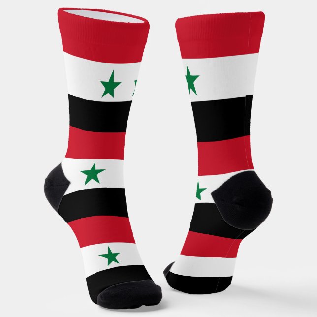 Syria Old Flag Socks (Angled)