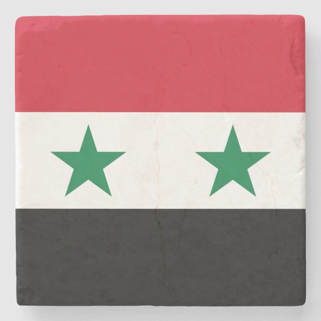 Syria Old Flag Stone Coaster (Front)