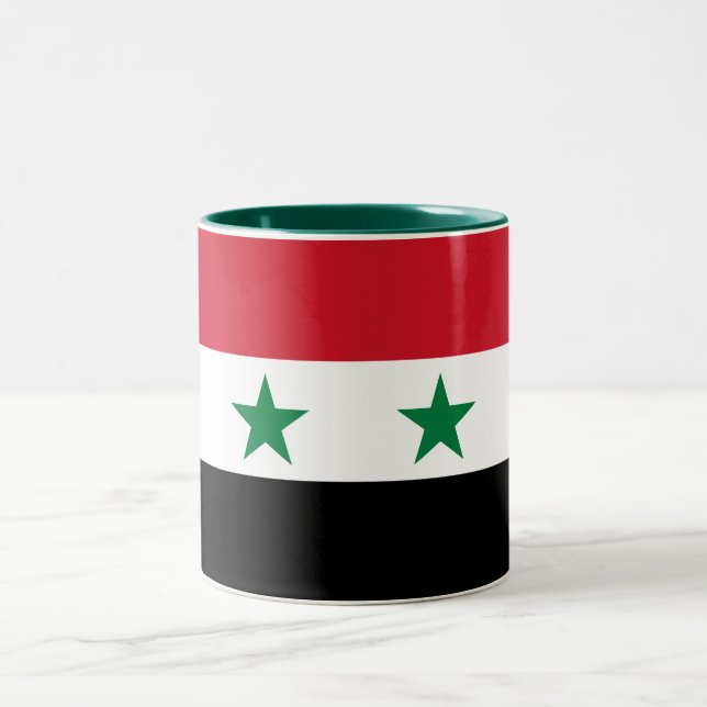 Syria Old Flag Two-Tone Coffee Mug (Center)
