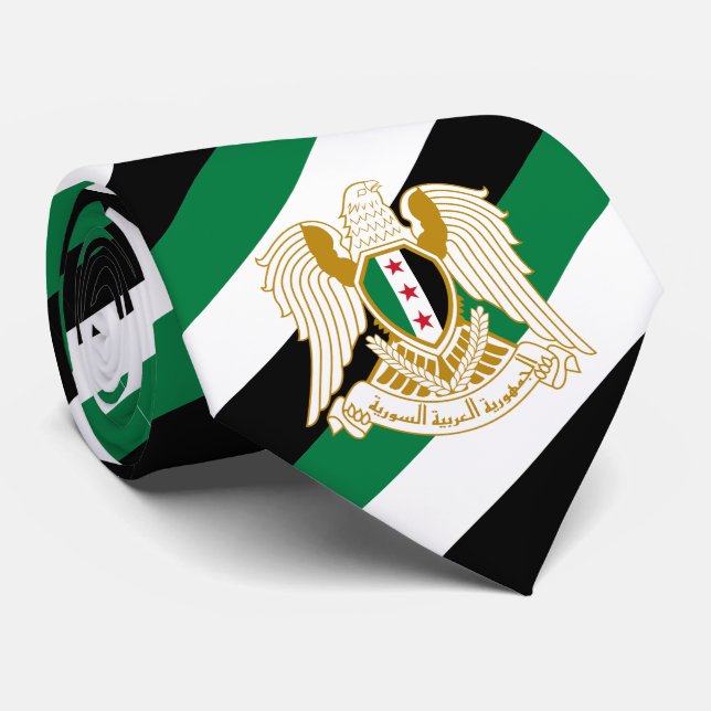 Syria stripes tie, Independence, Syrian Flag Neck Tie (Rolled)