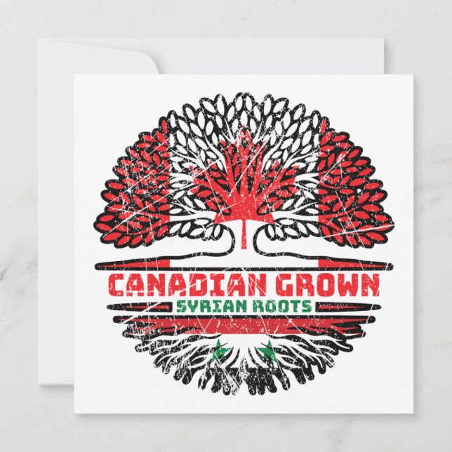 Syria Syrian Canadian Canada Tree Roots Flag Card (Front)