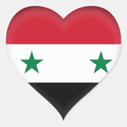 Syria Syrian Flag Heart Sticker