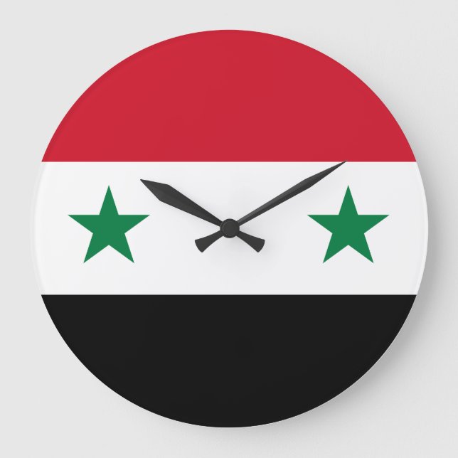 Syria (Syrian) Flag Large Clock (Front)