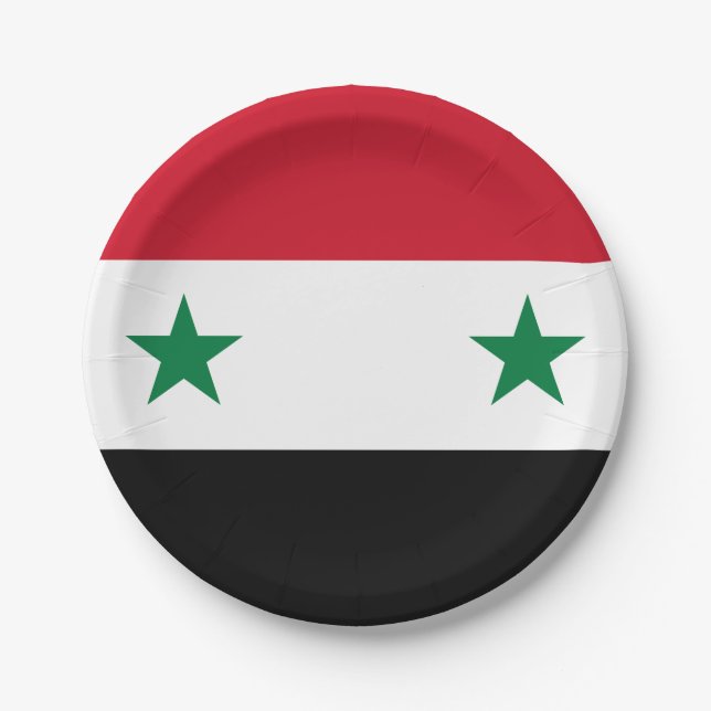 Syria (Syrian) Flag Paper Plates (Front)