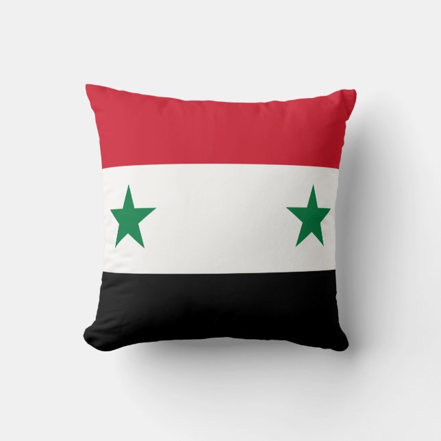 Syria (Syrian) Flag Throw Pillow (Front)