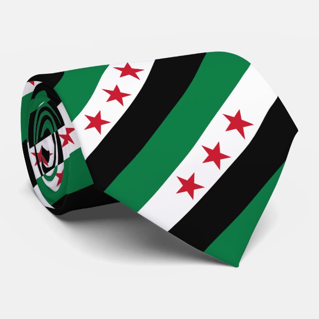 Syria tie, Independence, stripes, Syrian Flag Neck Tie (Rolled)