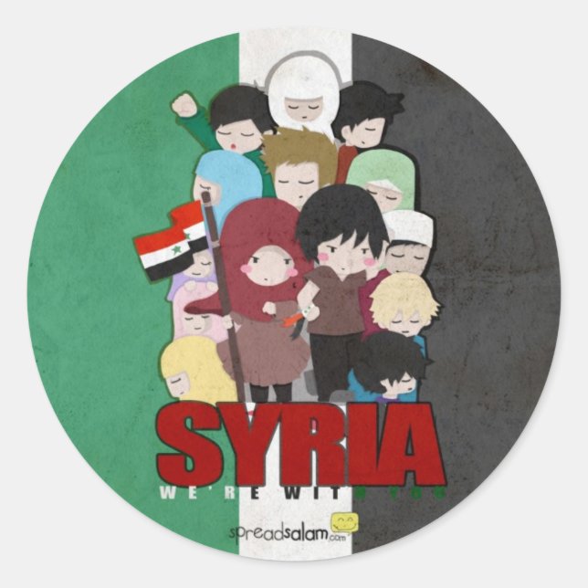 SYRIA - We're With You Classic Round Sticker (Front)