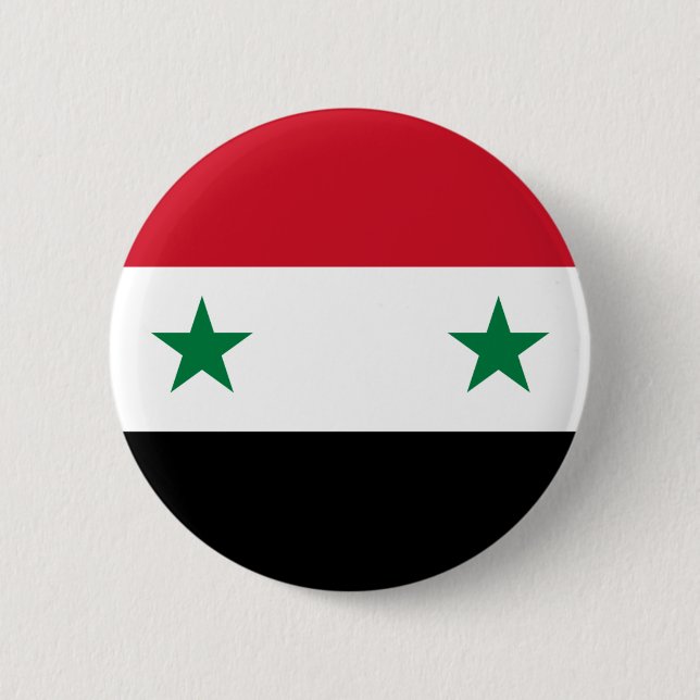 Syrian Arab Republic Flag - Flag of Syria Button (Front)