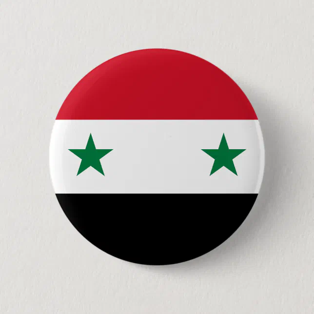 Syrian Arab Republic Flag - Flag of Syria Button | Zazzle
