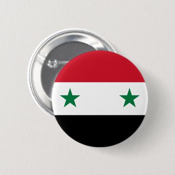 Syrian Arab Republic Flag - Flag of Syria Button | Zazzle