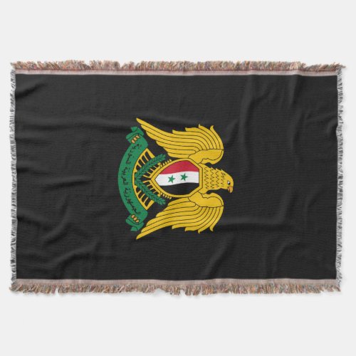 Syrian coat of arms throw blanket