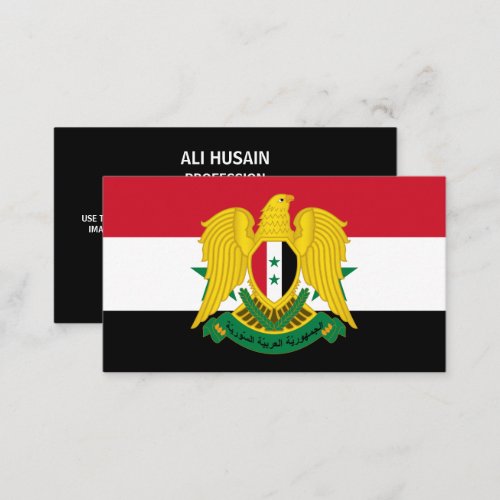 Syrian Flag  Coat of Arms Flag of Syria Business Card