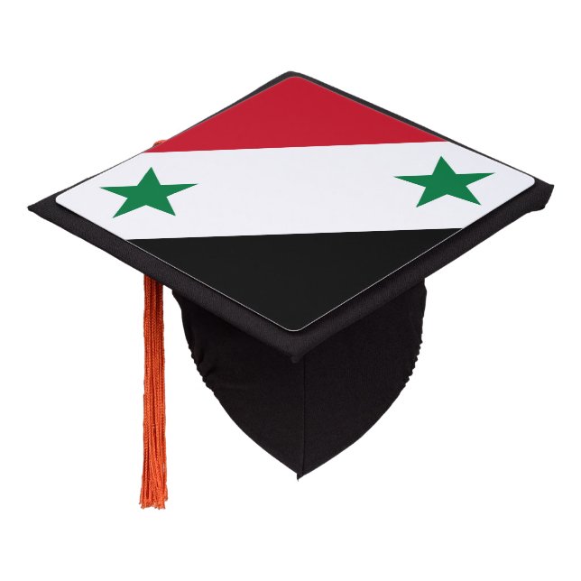 Syrian flag graduation cap topper (Angled)